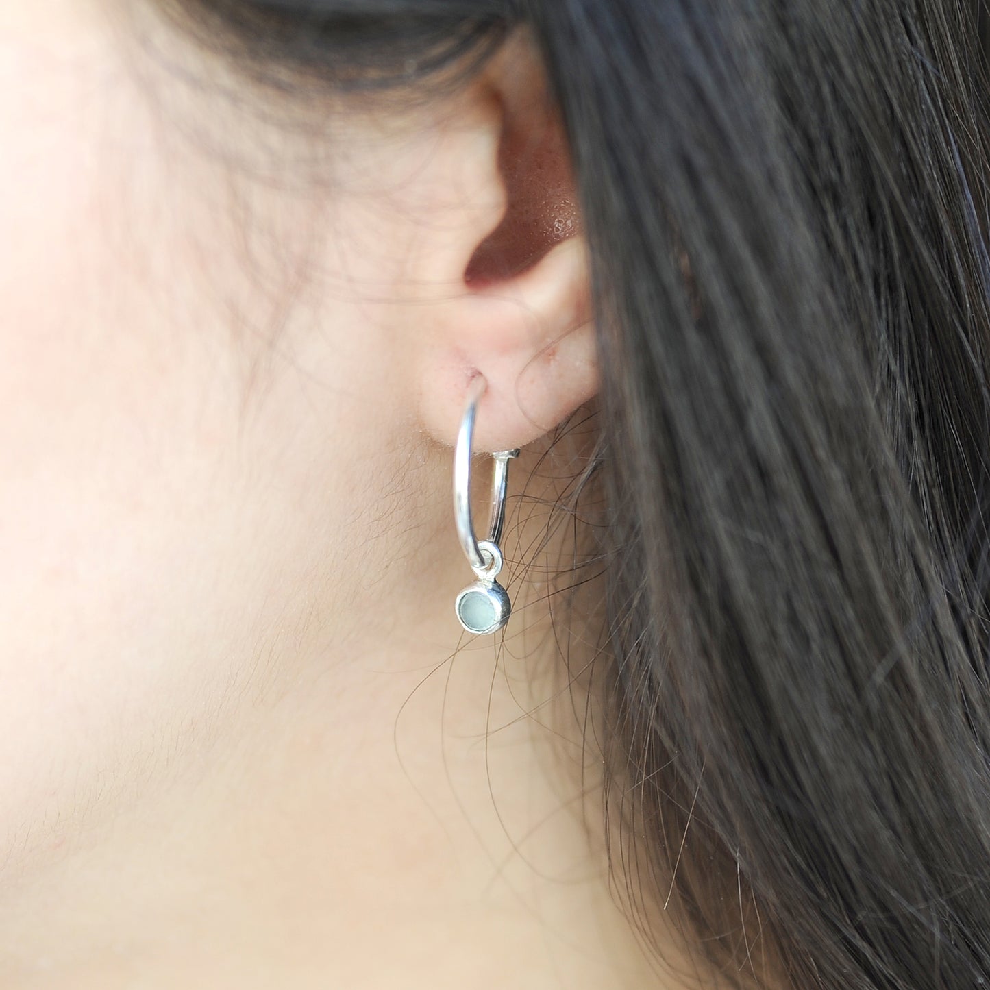 Aquamarine Hoops