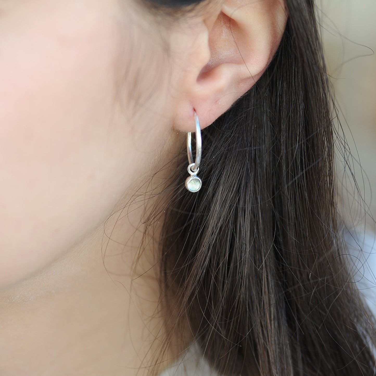 Faceted Aquamarine Hoops