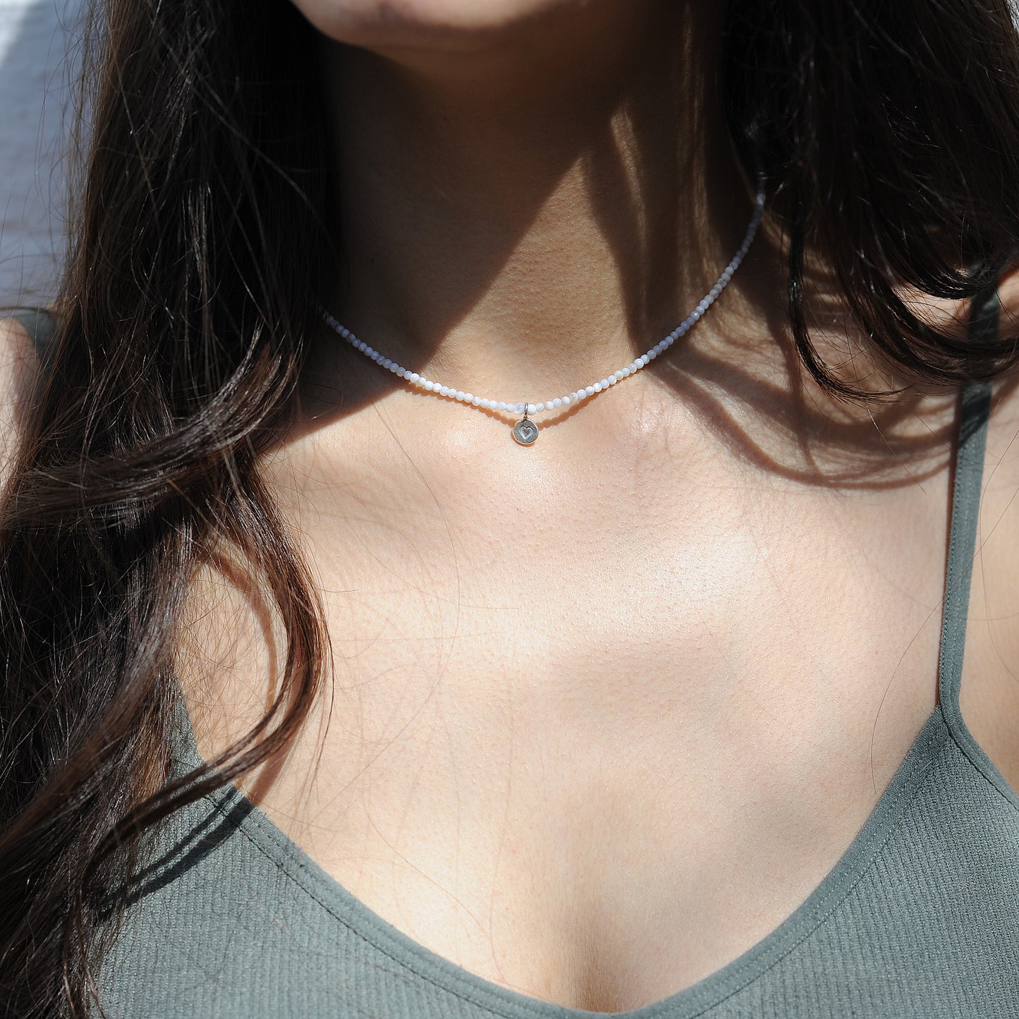 Mother of Pearl Heart Necklace
