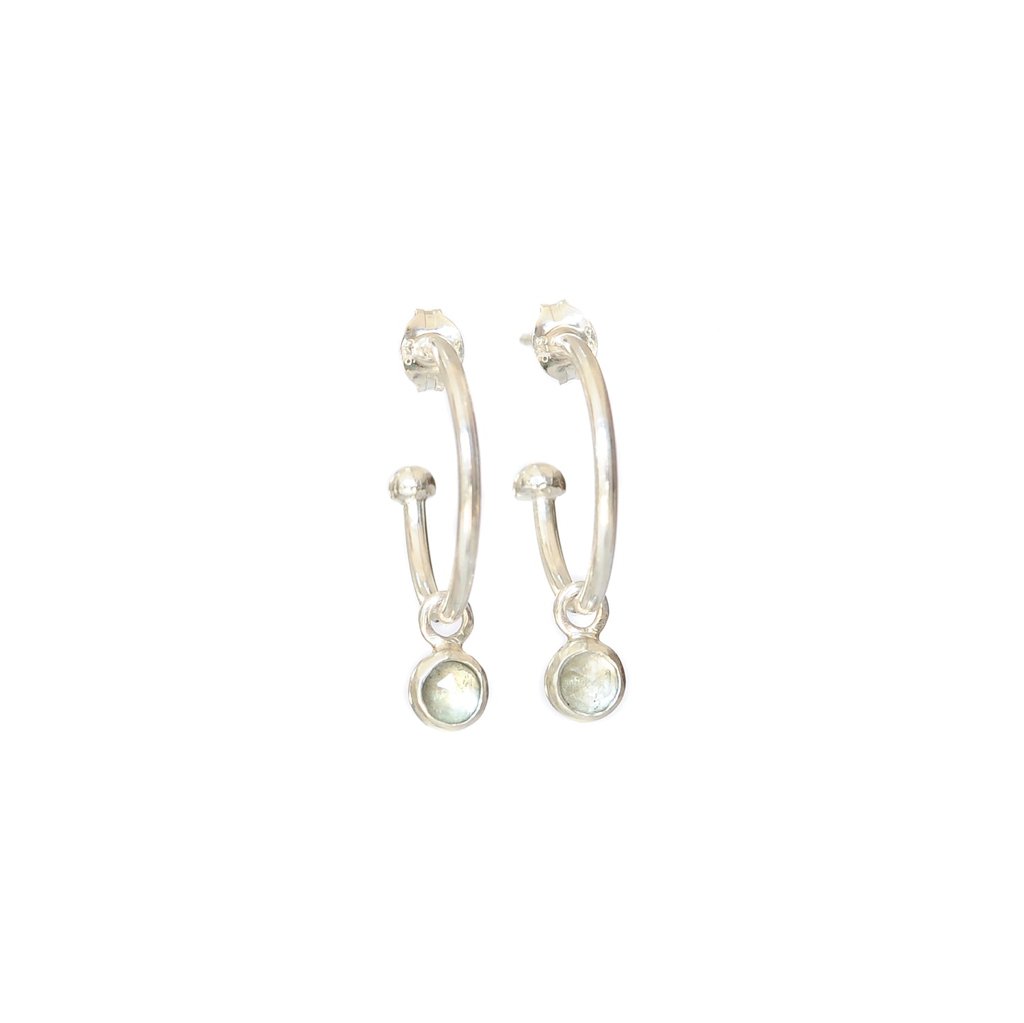 Faceted Aquamarine Hoops