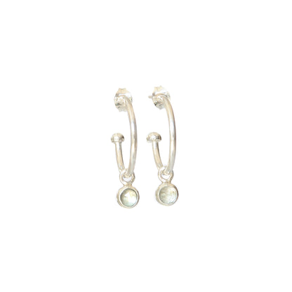 Faceted Aquamarine Hoops