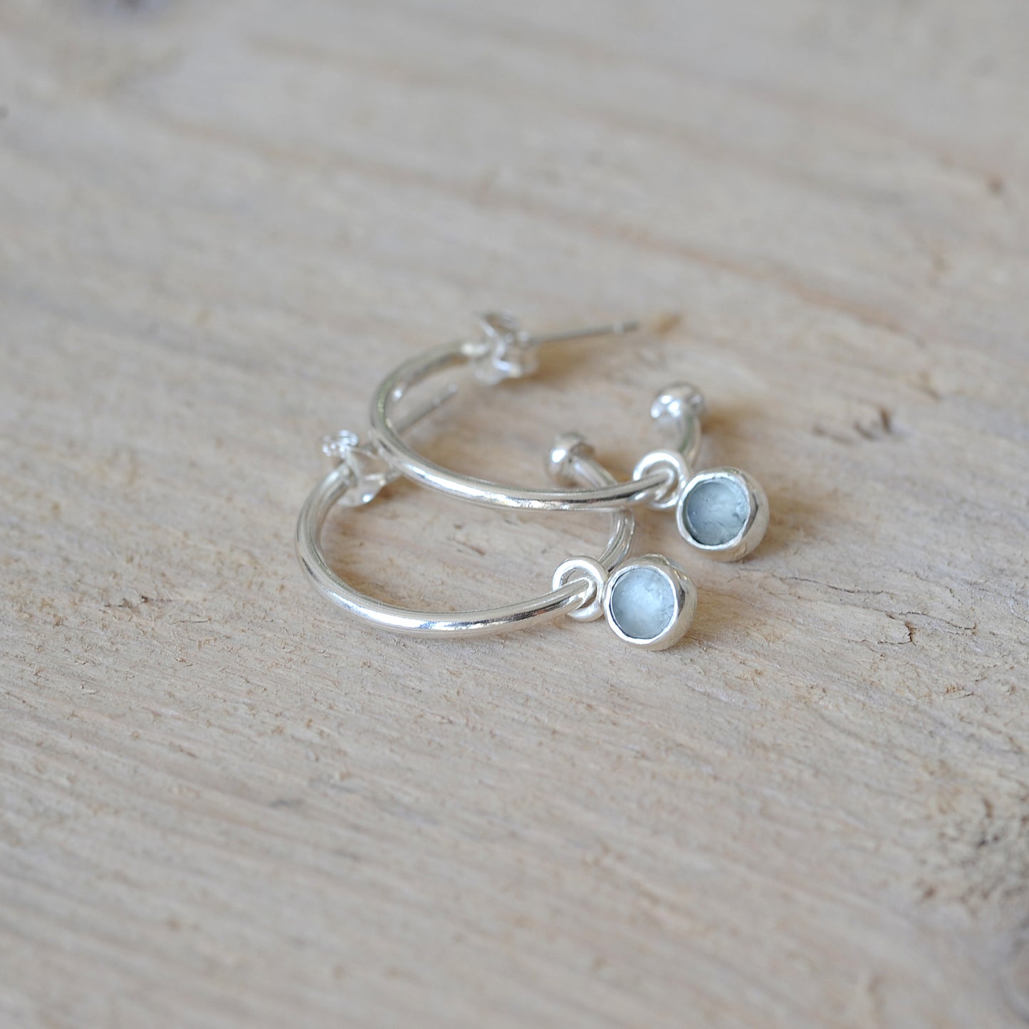 Aquamarine Hoops
