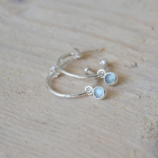 Aquamarine Hoops