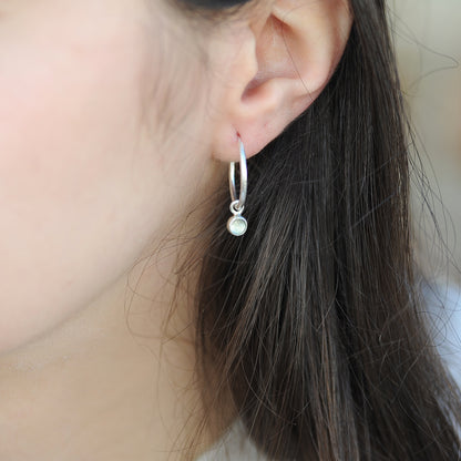 Faceted Aquamarine Hoops
