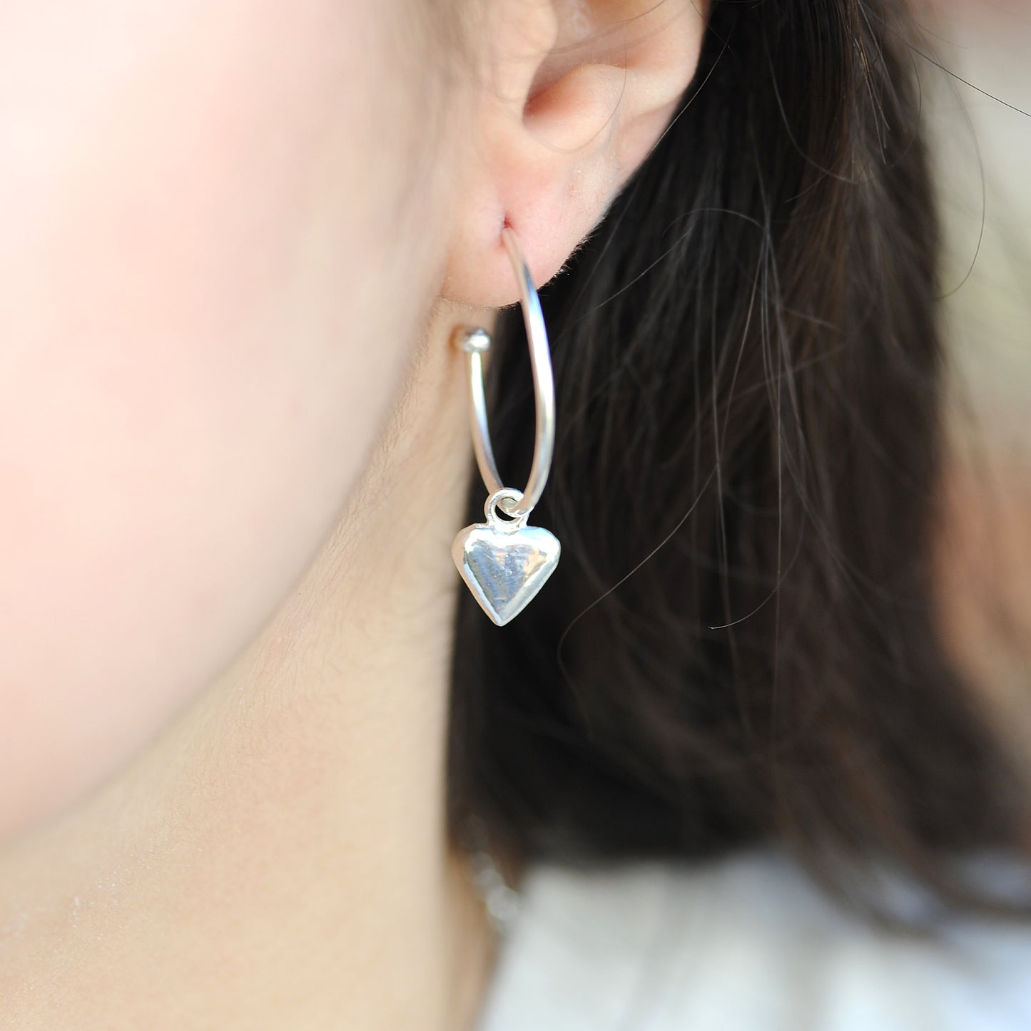 Medium Chunky Heart Hoops
