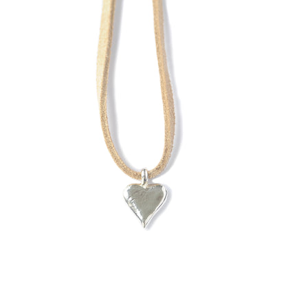 Large Heart Suede Cord Necklace