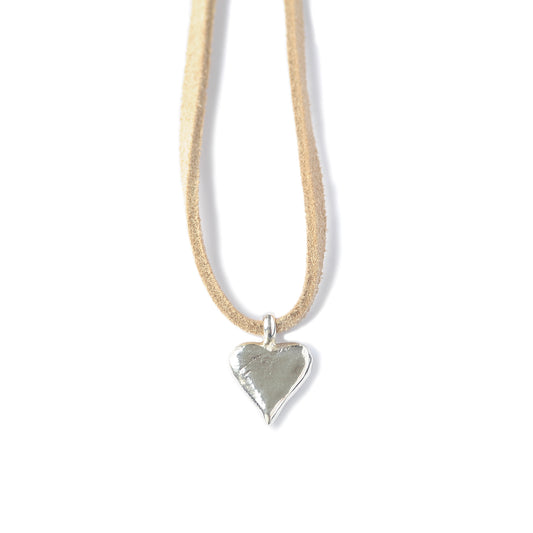 Large Heart Suede Cord Necklace
