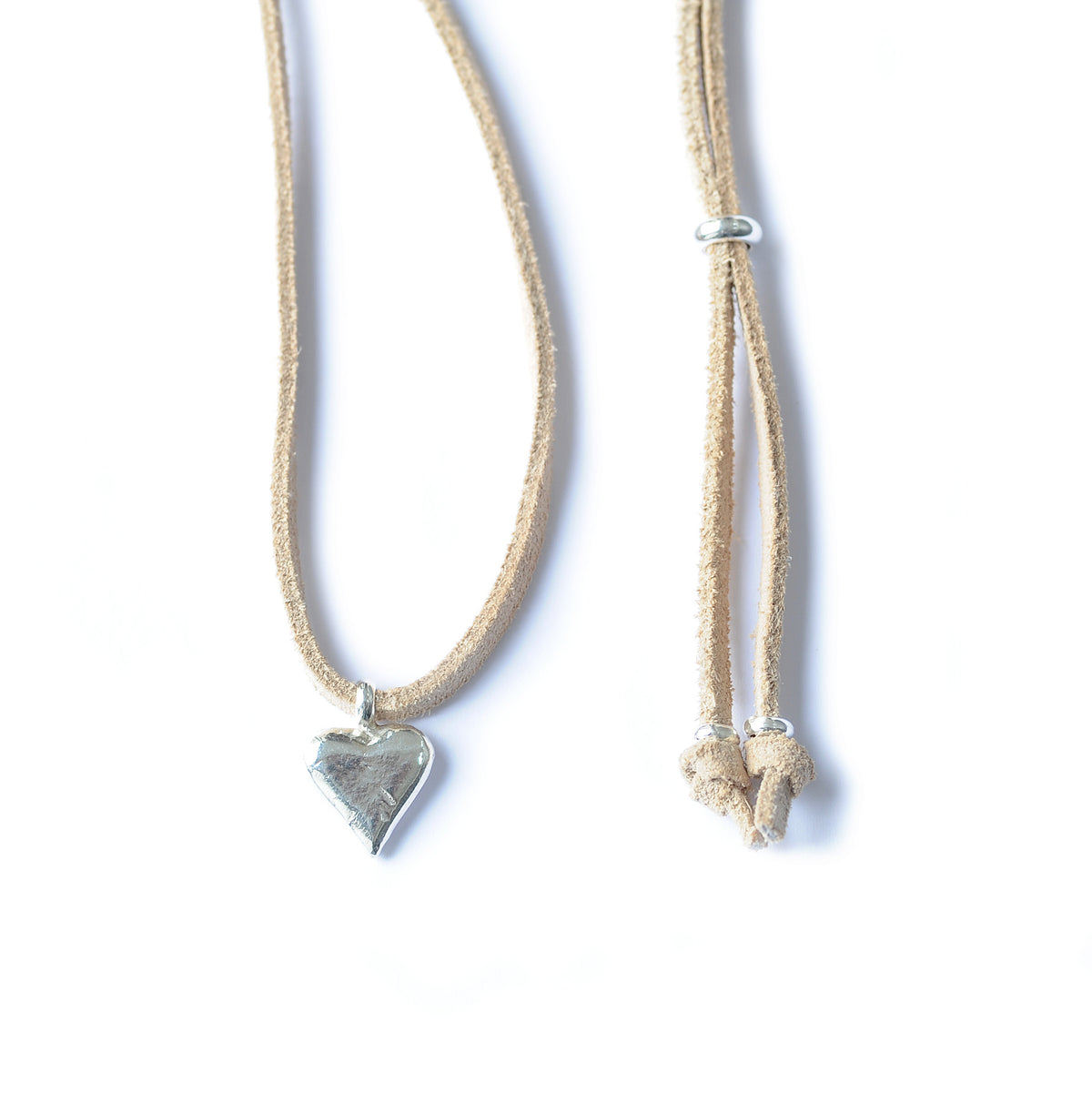 Large Heart Suede Cord Necklace